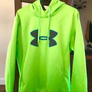 Neon Green Under Armour Hoodie Size XL